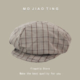 Check Beret Hat Spring/Summer Thin Beret Fashion Plaid