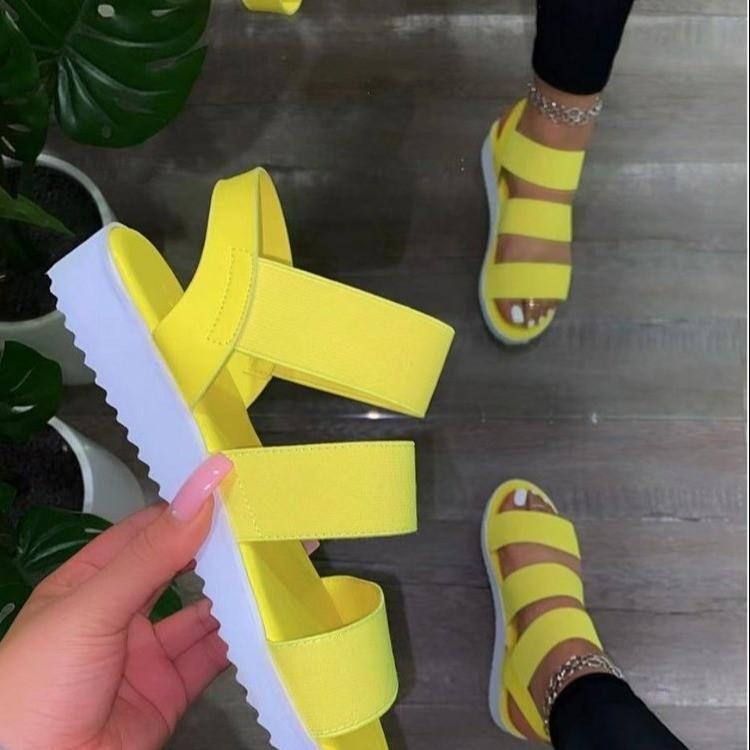 Women Open Toe Sandals Flats Summer Solid Color Flat Sandals