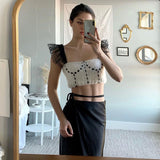 Music Festivals Rave Outfits Girls Tops Summer Women's Sexy Short T-shirt Women