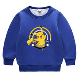 Children Pokemon Pikachu Hoodie Brushed Hoody Double Layer Thickened