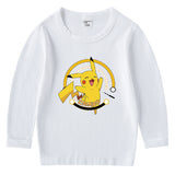 Children Pokemon Pikachu Hoodie Children's Cotton T-shirt for Spring and Autumn