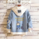 Comic Denim Jacket Hooded Men's and Women's Coats Top
