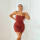 Hot Women in Tight Dresses Spring and Summer Dress Sexy Sequined Hip Skirt