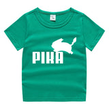 Children Pokemon Pikachu T Shirt Summer Cotton Short Sleeve T-shirt Sports