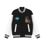 Mens Fall Outfits Coat Male and Female Couples Wear High Street Loose Autumn and Winter Baseball Uniform Jacket Top