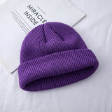 Toboggan Hat Women's Trendy Autumn and Winter Knitted Woolen Cap Winter