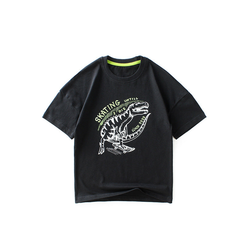Children T Shrits Summer Children's T-shirt Breathable Printed Boys' Short Sleeve