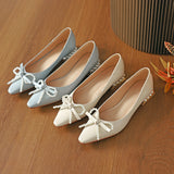Nude Block Heels Closed Toe Women's Autumn Low Heel Square Toe Shoes