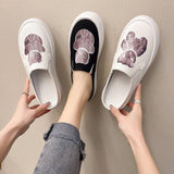 Women Open Toe Sandals Flats Bag Spring/Summer Fashion Casual Platform Lazy Cartoon Canvas Shoes