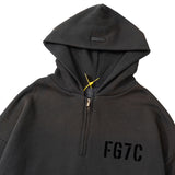Fog Feel of God Essentials Hoodie Half Zipper Hooded Sweatshirt High Street Letter Fleece Hooded Sweater