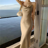 Satin Dress Sexy Slip Dress For Women Summer Seaside Vacation Skirt