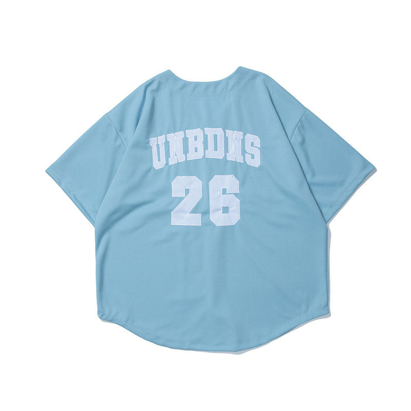 Baggy Baseball Jersey Hip Hop Short Sleeve Baseball Style Loose Casual Shirt Men