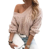 Preppy Aesthetic Sweater Sweater Autumn Winter Sexy Long Sleeve Knitwear for Women