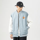 The Bears Varsity Jacket Men's Autumn Stitching Bear Printed Baseball Uniform Couple Jacket Top