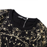 GVC T Shirt Starry Sky Pattern Pure Cotton Loose Short Sleeve Male