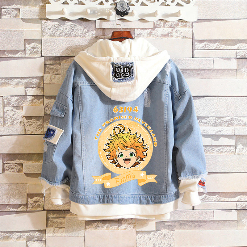 Comic Denim Jacket Clothes Men's and Women's Spring Denim Jacket