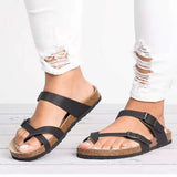 Women Open Toe Sandals Flats Flat Plus Size Beach Shoes Women