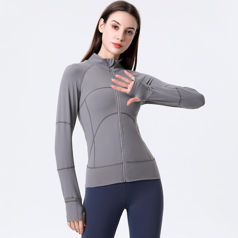 BBL Jacket Autumn and Winter Zipper Cardigan Sports Workout Clothes Long Sleeve Jacket