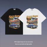 Preppy Aesthetic T Shirt Vintage Racing Short Sleeve T-shirt for Men