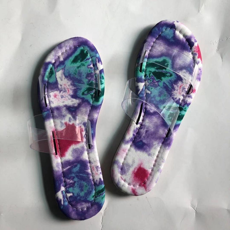 Women Open Toe Sands Flats Spring/Summer Flat Casual Fashion Colorblock Plus Size Slippers