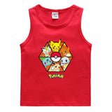 Children Pokemon Pikachu T Shirt Cotton Leisure Sports Sweat-Absorbent
