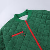 Brown Cropped Varsity Jacket Loose Baseball Uniform Coat