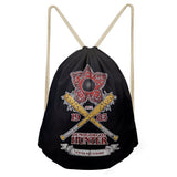 Stranger Things Hellfire Club Handbag Drawstring Pocket Shoulder Drawstring Backpack Bag