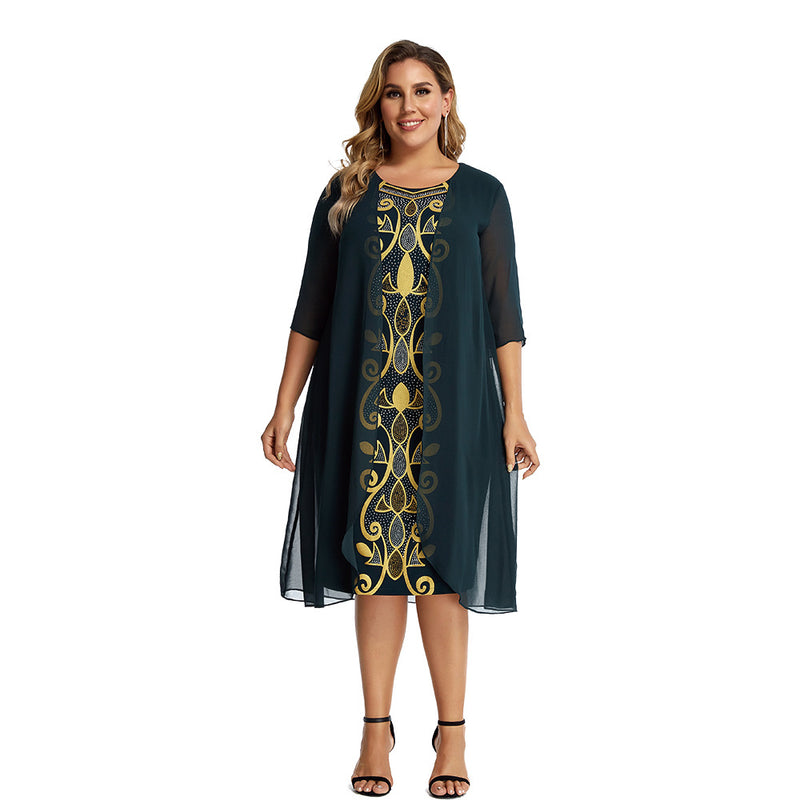 Nina Parker Black Dress Elegant Graceful Chiffon Cape Dress