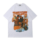 Oversized 90S T Shirt Hip Hop Rap Dark Style Character Printed Short Sleeve T-shirt Men and Women