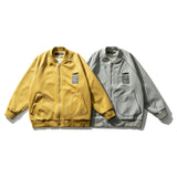 Yellow Varsity Jacket Fall Jacket Coat Men's Baseball Uniform Workwear Top Clothes