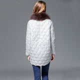 Women Winter Coats Puffer Jacket Down Coat Autumn and Winter Fox Fur Lightweight Down Jacket Mid-Length Coat