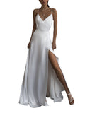 Bridesmaid Dress Spring/Summer Long Dress Sexy Spaghetti Straps Sleeveless V-neck Dress Small Dress