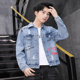 Paisley Denim Jacket Men's Denim Jacket Spring and Autumn Embroidery