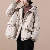 Women Winter Winter Coats Puffer Jacket down Coat Winter Women's Loose plus Size Hem Drawstring Bag Bags down Jacket