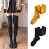 Winter Thick Knit Thigh High Socks Long Stockings Boot Autumn and Winter Fleece-Lined Thickened JK High-Top Hold-Ups