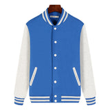 Red Varsity Jacket Colorblock Baseball Uniform Sweater Loose Jacket Contrast Color Coat Overalls