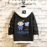 Comic Denim Jacket Hooded Men's and Women's Coats Top