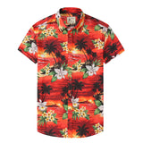 Men Beach T Shirts Summer Short Sleeve Shirt Printed Men's Casual