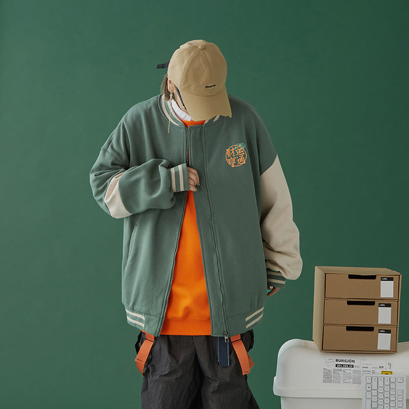 Jock Jacket Couple Wear Autumn Loose Men's Autumn Coat Casual Jacket Autumn and Winter Baseball Uniform Men's Clothing
