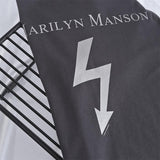 Marilyn Manson T Shirt Vintage Vintage Lightning Print Short Sleeve Loose Casual Men and Women