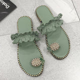 Women Open Toe Sandals Flats Pineapple Fruit Sandals Flat Fashion Large Size Shoes