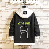 Comic Denim Jacket Dreamwastaken Man and Woman Cartoon Denim Coat Top