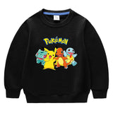 Children Pokemon Pikachu Hoodie Spring and Autumn Solid Color Cotton Sweater