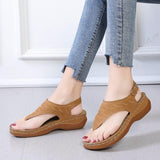 Women Open Toe Sandals Flats Spring/Summer Roman Buckle Large Size Shoes