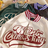 Varsity Jacket Vintage Spring and Autumn Letter Embroidered Jacket Men's Retro Street Hip Hop Loose Baseball Uniform Jacket