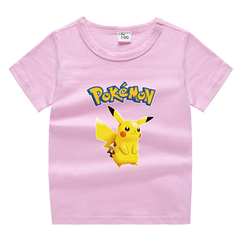 Children Pokemon Pikachu T Shirt Children's Clothing Children's Summer Clothing Short Sleeve T-shirt