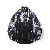 Mens Fall Outfits High Street Doberman Pinscher Digital Printing Long Sleeve Shirt Men's and Women's Hip Hop Bandit Autumn Coat Shirt