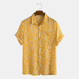 Men Hawaii Shirts Short Sleeve Printed Shirt Summer