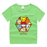 Children Pokemon Pikachu T Shirt Children Summer Clothing Short Sleeve T-shirt Male