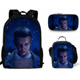 Stranger Things Backpack 3-Piece Backpack Student Schoolbag Lunch Bag